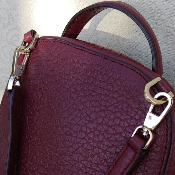 Kate Spade New York Mini Caden Carter Leather Women's Backpack Bag in Burgundy - Picture 10 of 16